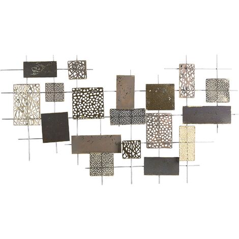 Modern Decorative Wall Art Deco Accent Piece Geometric Pattern Gold Astatine