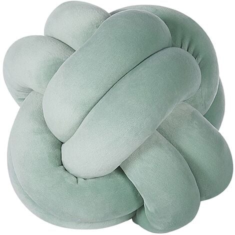 Modern Velvet Decorative Knot Cushion Green 20 x 20 cm Malni