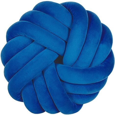Knot Cushion Modern Blue Velvet Tied-Up Plush 30 x 30 cm Akola
