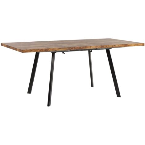 Extending Dining Table HARLOW Dark Brown 140/180 cm 90 cm