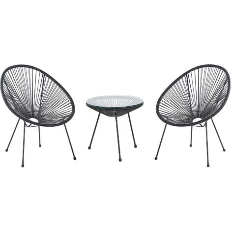 2 seater rattan string bistro deals set