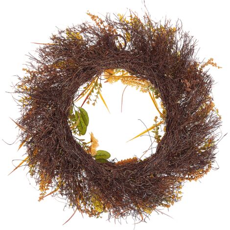 Decorative Artificial Flower Door Wreath ø 50 cm Handmade Orange and Green Adeje