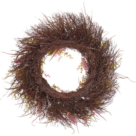 Decorative Artificial Flower Door Wreath ø 50 cm Pink and Green Guancha
