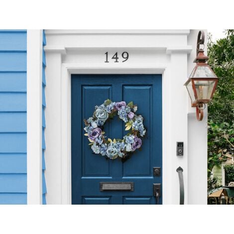 Decorative Artificial Flower Door Wreath ø 50 cm Handmade Blue Galdar