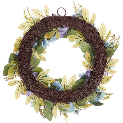 Decorative Artificial Flower Door Wreath ø 50 cm Handmade Blue Galdar