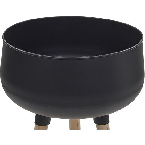 Plant Stand Indoor Outdoor Flower Pot 30 x 30 x 47 cm Metal Black Agros