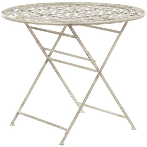 Bistro Table BIVIO 90 cm 90 cm Metal Off-White