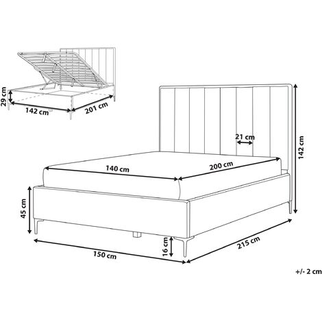 Velvet EU Double Size Bed Frame 4ft6 Navy Blue Ottoman Storage Sezanne