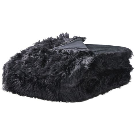 Bedspread DELICE Fabric 200 x 220 cm Black