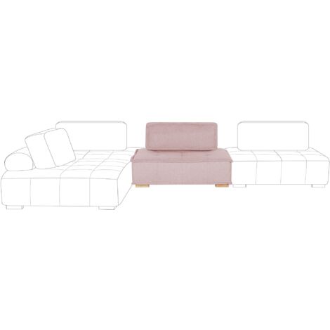 Fabric 1-Seat Section Pink Polyester Solid Wood Legs Tibro