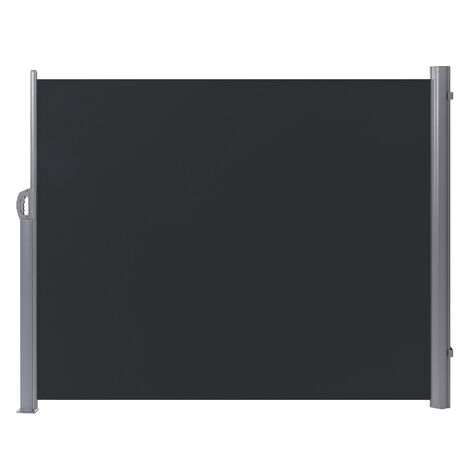 Retractable Side Awning Aluminium Frame Graphite Grey Fabric 160 x 300 cm Dorio