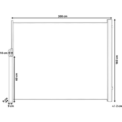 Retractable Side Awning Aluminium Frame Graphite Grey Fabric 160 x 300 cm Dorio