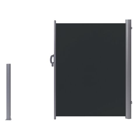 Retractable Side Awning Aluminium Frame Graphite Grey Fabric 160 x 300 cm Dorio