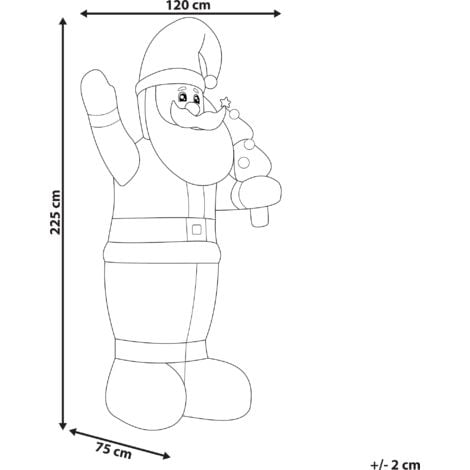 Outdoor LED Christmas Inflatable Figure Santa Claus Self-Inflatable Red Ivalo