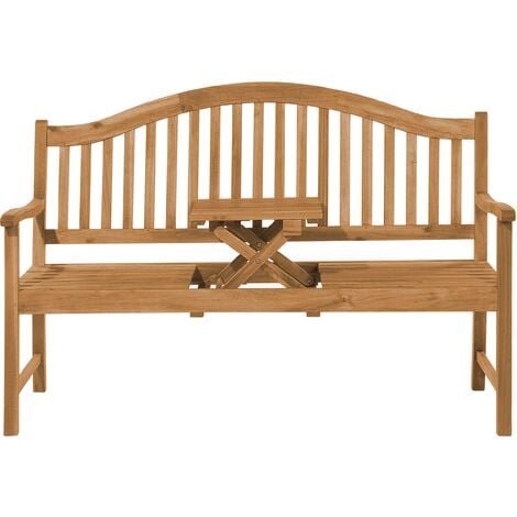 Country Garden Bench Acacia Wood Tray Table 3 Seater Hilo