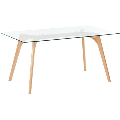 Dining Table HUDSON Transparent 160 cm 90 cm Tempered Glass