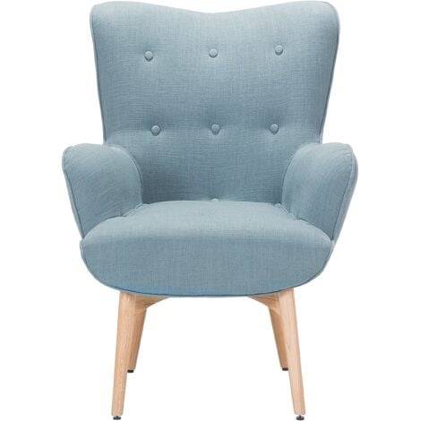 Light blue accent chair with deals ottoman