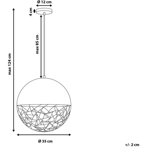Pendant Light Globe Lamp Gloss Effect Metal Framework Copper
