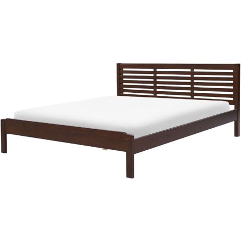 Modern EU Super King Size Bed Frame 6ft Dark Wood Headboard Carnac