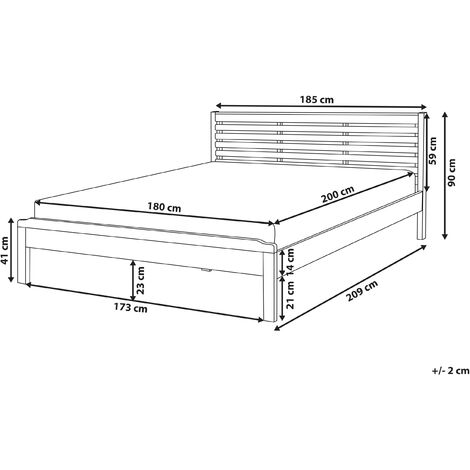 Modern EU Super King Size Bed Frame 6ft Dark Wood Headboard Carnac
