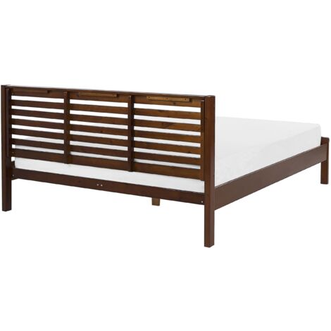 Modern EU Super King Size Bed Frame 6ft Dark Wood Headboard Carnac