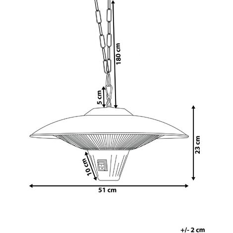 Modern Outdoor Garden Heater Ceiling Mounted Round Patio Silver Kaba
