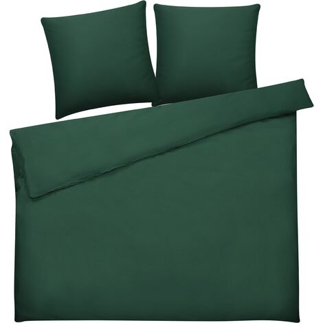 Modern Duvet Cover Set Cotton 220 x 240 cm Solid Pattern Green Harmonridge