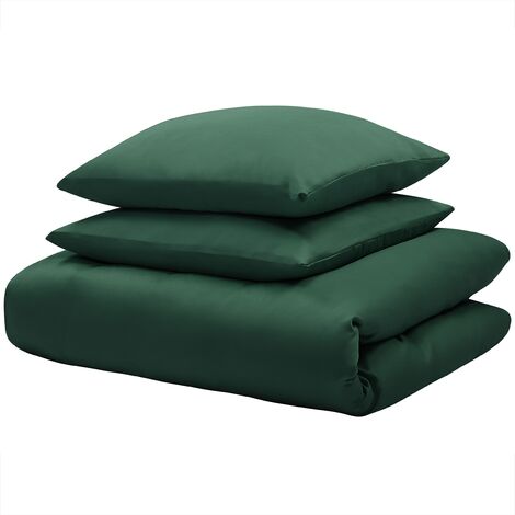 Modern Duvet Cover Set Cotton 220 x 240 cm Solid Pattern Green Harmonridge