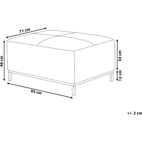 Modern Leather Ottoman Black Cowhide Stainless Steel Legs Oslo