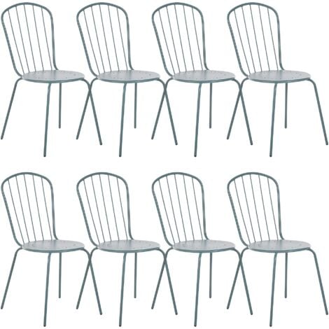 High back metal store garden chairs