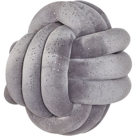 Modern Velvet Decorative Knot Cushion Grey 30 x 30 cm Malni
