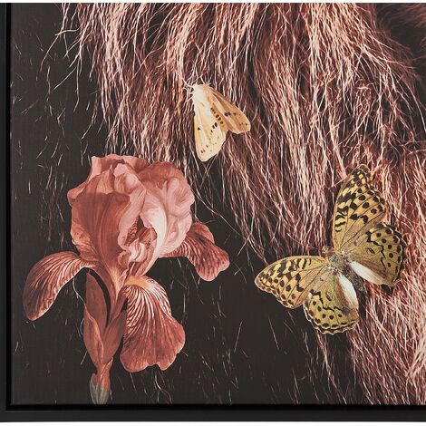 Framed Canvas Wall Art Lion Print 63 x 93 cm Animal Motif Multicolour Marradi