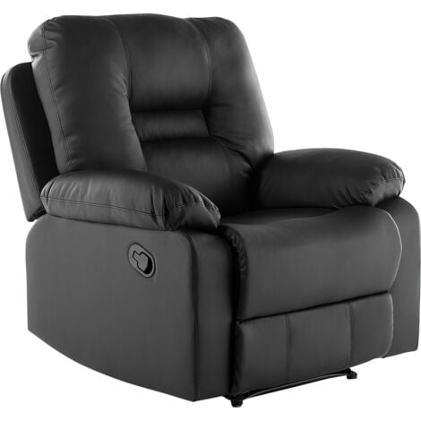 Modern Faux Leather Recliner Sofa Set 3 Seater 2 Seater Armchair Black Bergen
