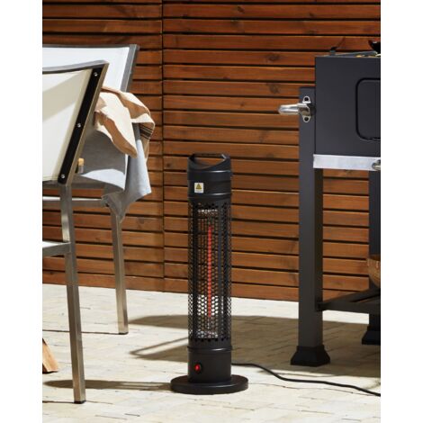 Tower Patio Heater Electric Black 1000 W Infrared Freestanding Outdoor Krakatoa