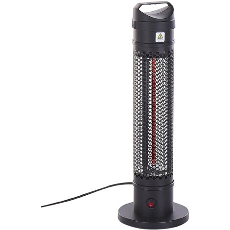 Tower Patio Heater Electric Black 1000 W Infrared Freestanding Outdoor Krakatoa