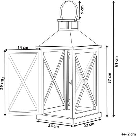 Pine Wood Decorative Lantern Accessory Candle Lamp 61 cm Brown Telaga