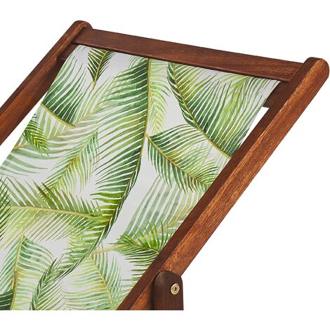 Set of Sun Lounger Replacement Fabrics Palm Leaves Pattern Anzio