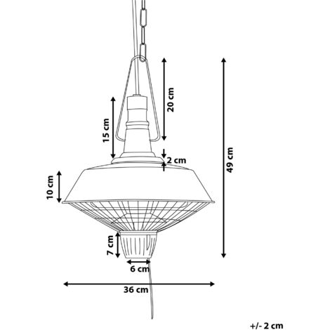 Industrial Mounted Outdoor Ceiling Heater Patio Warmer Black Amiata