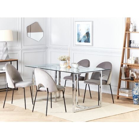 Goldfan glass deals dining table