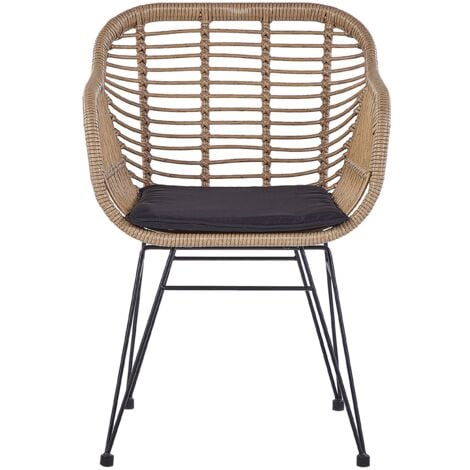 Modern 3PC Poly Rattan Bistro Set Weave Tempered Glass Top Tropea II