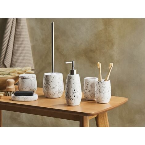 6-Piece Bathroom Accessories Set Dolomite White Callela