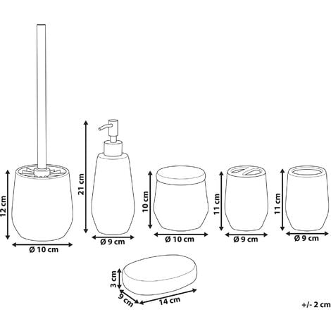 6-Piece Bathroom Accessories Set Dolomite White Callela