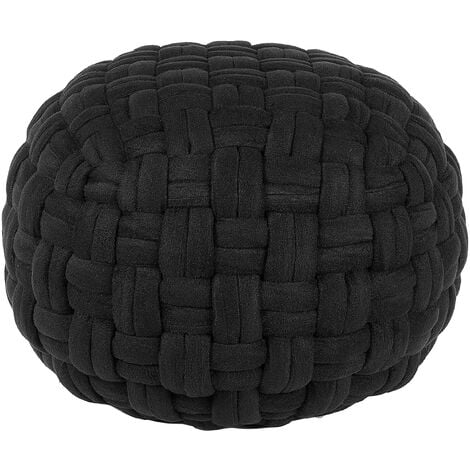 Black round online pouffe