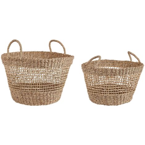 Set of 2 Baskets AROWANA Seagrass Natural (1/5)