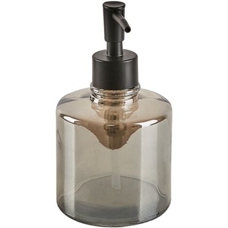 3-Piece Bathroom Accessories Set Glass Glamour Style Grey Managua