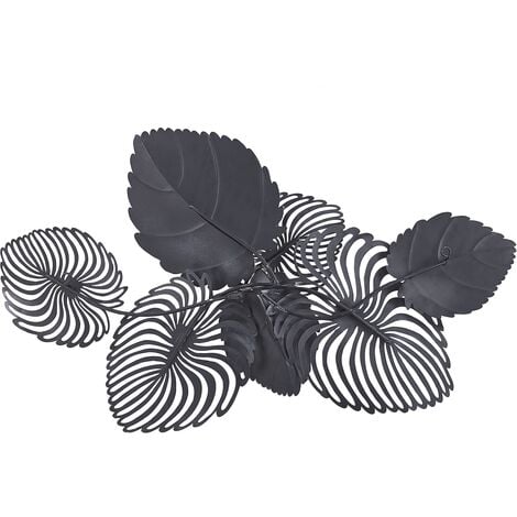 Modern Decorative Wall Art Deco Accent Piece Leaves Gold and Teal Magnesium