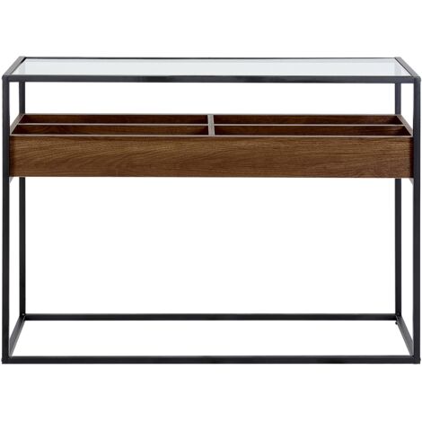 Console Table Waco Tempered Glass Black Photo Inspiration