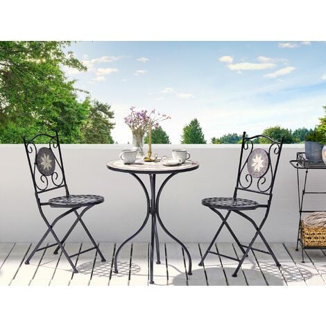 Black wrought iron patio deals table and chairs