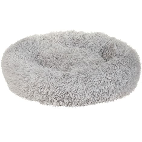 Round faux outlet fur dog bed