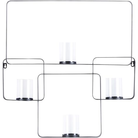 Wall Candle Holder PALAWAN Metal 65 cm Black